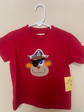 Boutique kids Red Pirate Monkey Short-Sleeve Shirt